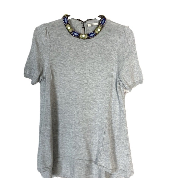 Anthropologie Moth Jeweled/Beaded Neckline Sweater - Picture 7 of 16